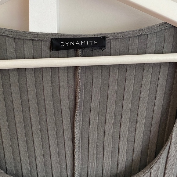 Dynamite Ribbed Long Sleeve Sweater Maxi Dress with Slit - Picture 2 of 2